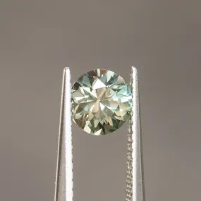 1.09CT ROUND BRILLIANT SONGEA SAPPHIRE, COLOR SHIFTING SOFT GREEN TO CHAMPAGNE, 6.00X4.20M, UNHEATED