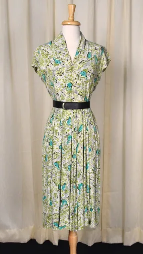 1940s Vase Print Novelty Dress