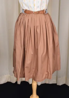 1950s Brown Gathered Full Skirt