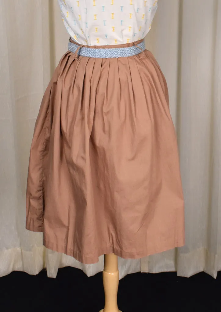 1950s Brown Gathered Full Skirt