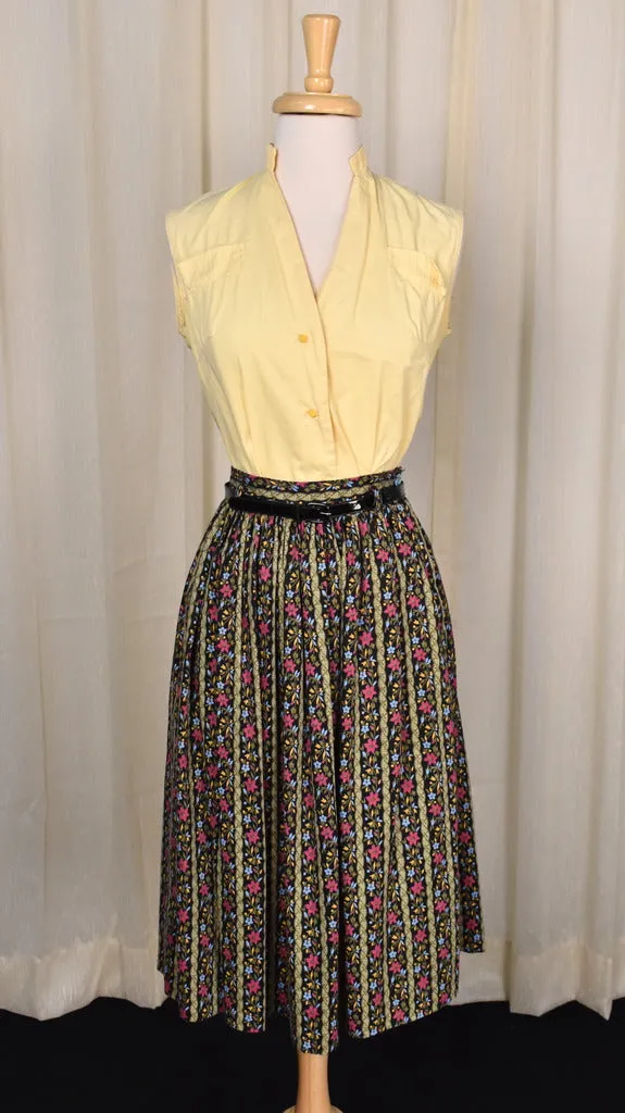 1950s Faux Pocket Sleeveless Blouse