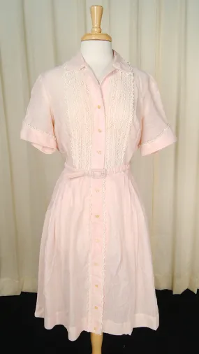 1950s Pink Shirtwaist Dress