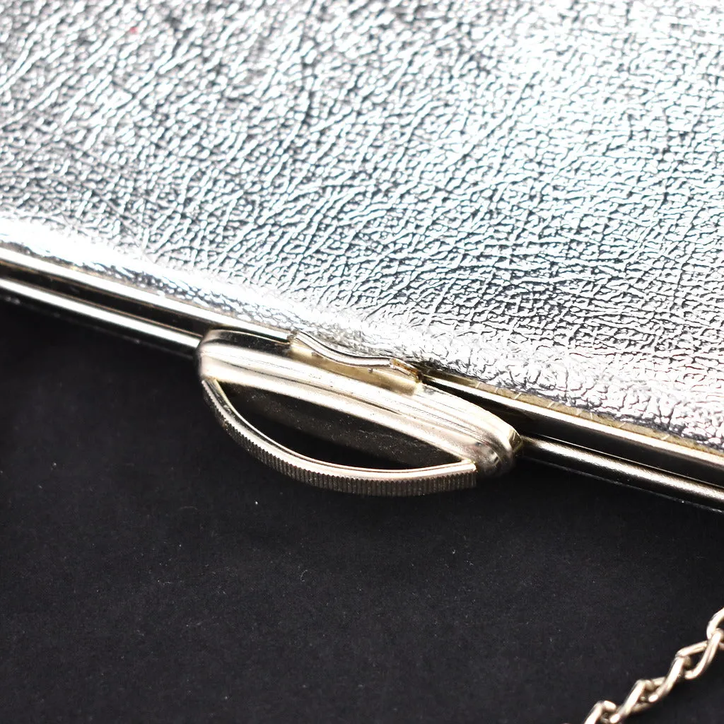 1950s Shiny Silver Vintage Handbag