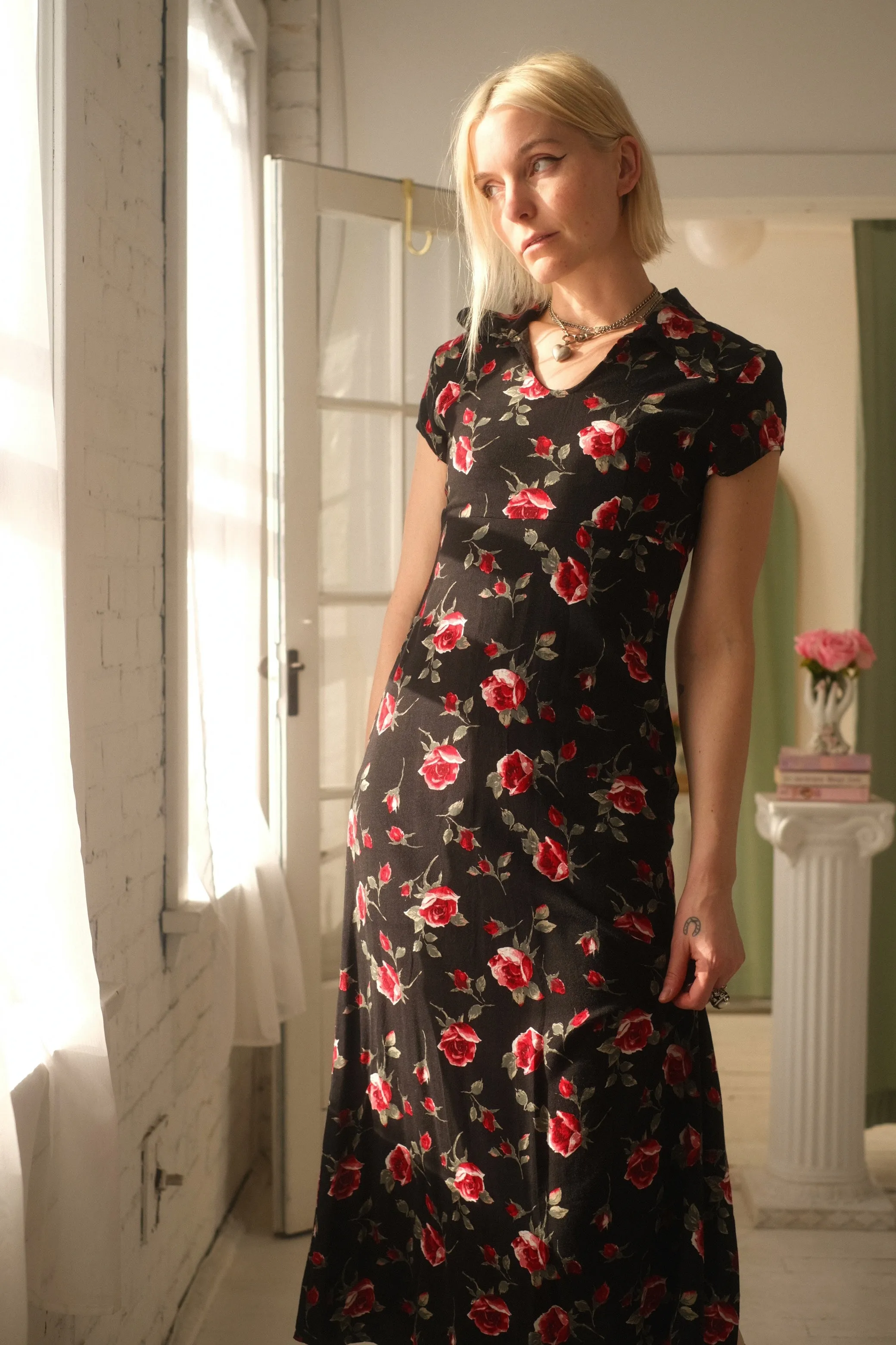 1990s Rose Tee Dress