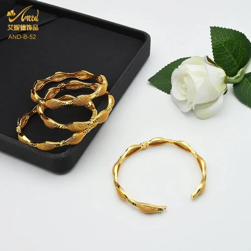 1pc Women's Hand Bracelets Gold Color Exquisite Round Cuff Bangle Bracelet S3980979