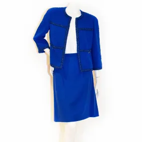 2007 Royal Blue Wool Skirt Suit