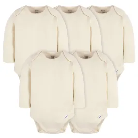 5-Pack Baby Natural Premium Long Sleeve Onesies Bodysuits