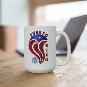 Abstract Puerto Rico Flag - White Ceramic Mug 11 or 15oz