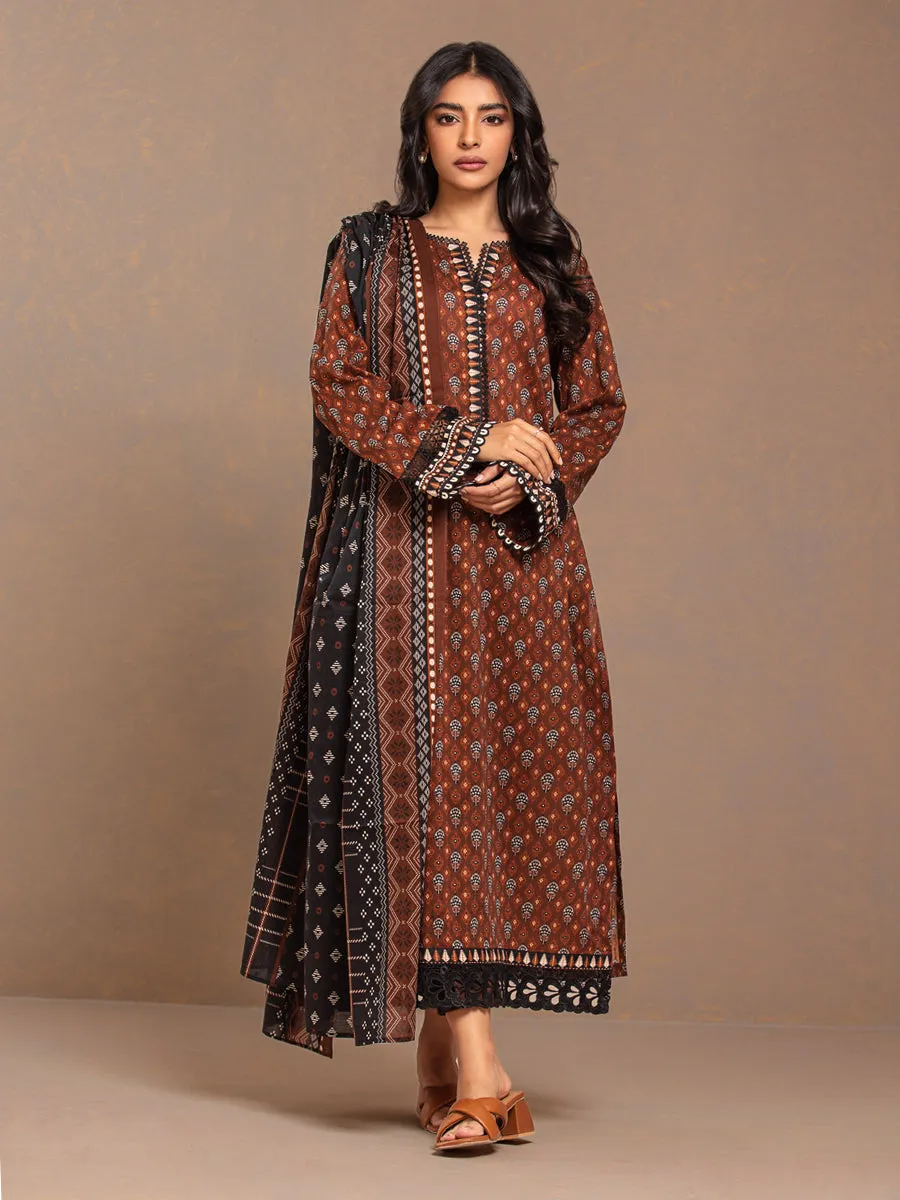 ACE Galleria Merak Printed Khaddar Unstitched 3Pc Suit A-WU3PMK23-22877