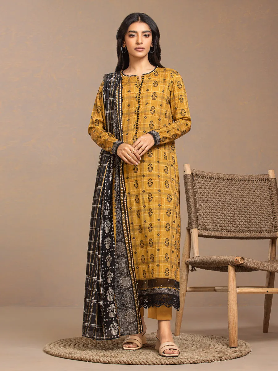 ACE Galleria Merak Printed Khaddar Unstitched 3Pc Suit A-WU3PMK23-22881