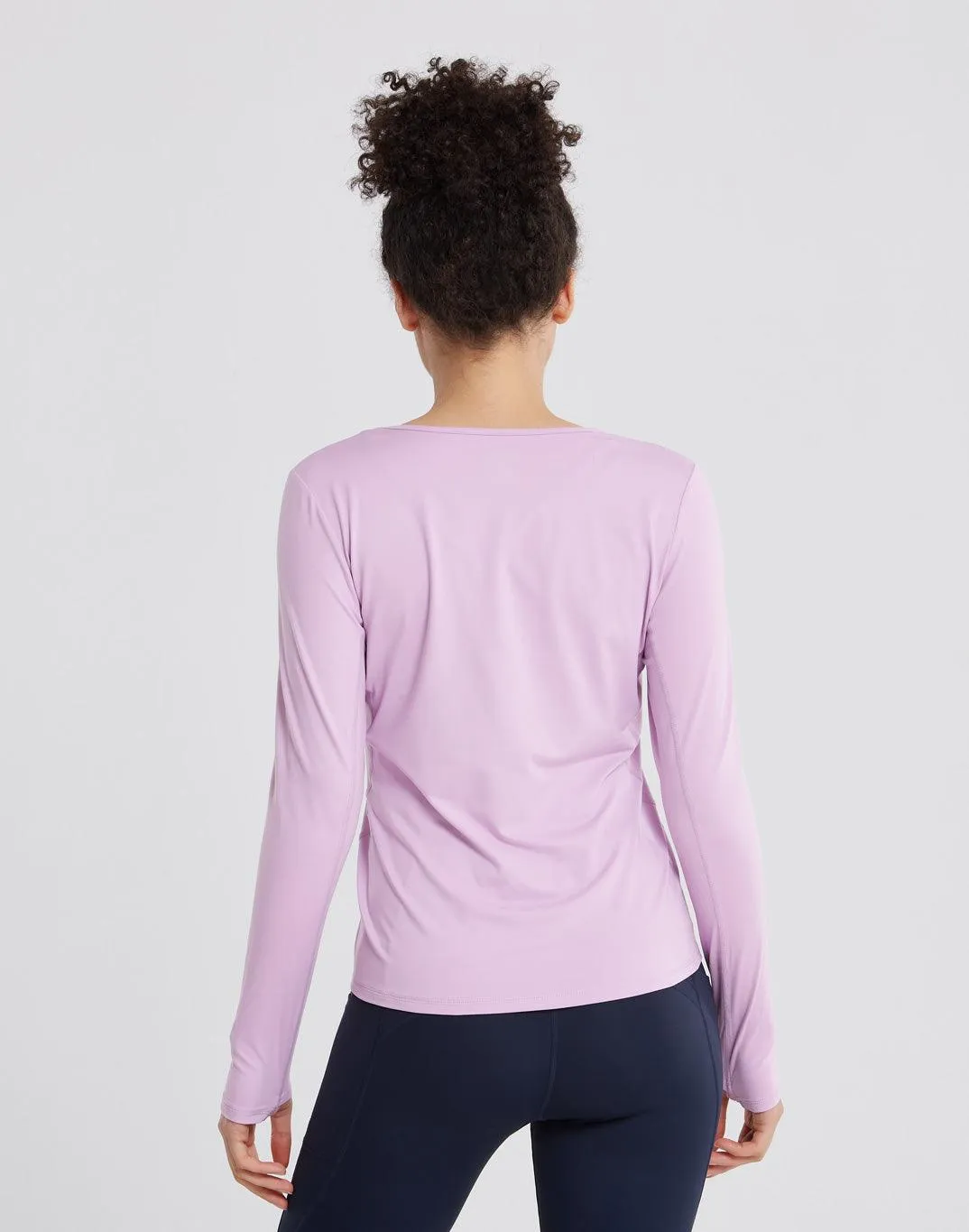 Advantage V-Neck Long Sleeve Tee in Orchid