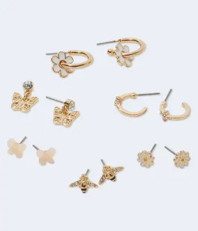 Aeropostale Womens' Nature Hoop & Stud Earring 6-Pack -  - Size One Size - Metal - Teen Fashion & Clothing Gold