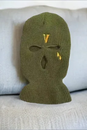 Army Green Vlone Embroidery 3 Holes Ski Mask