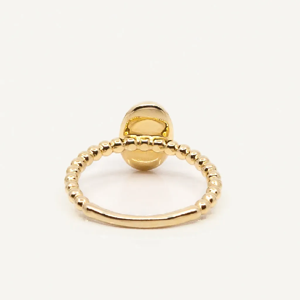 Aurora Gold MOP Oval Stack Ring