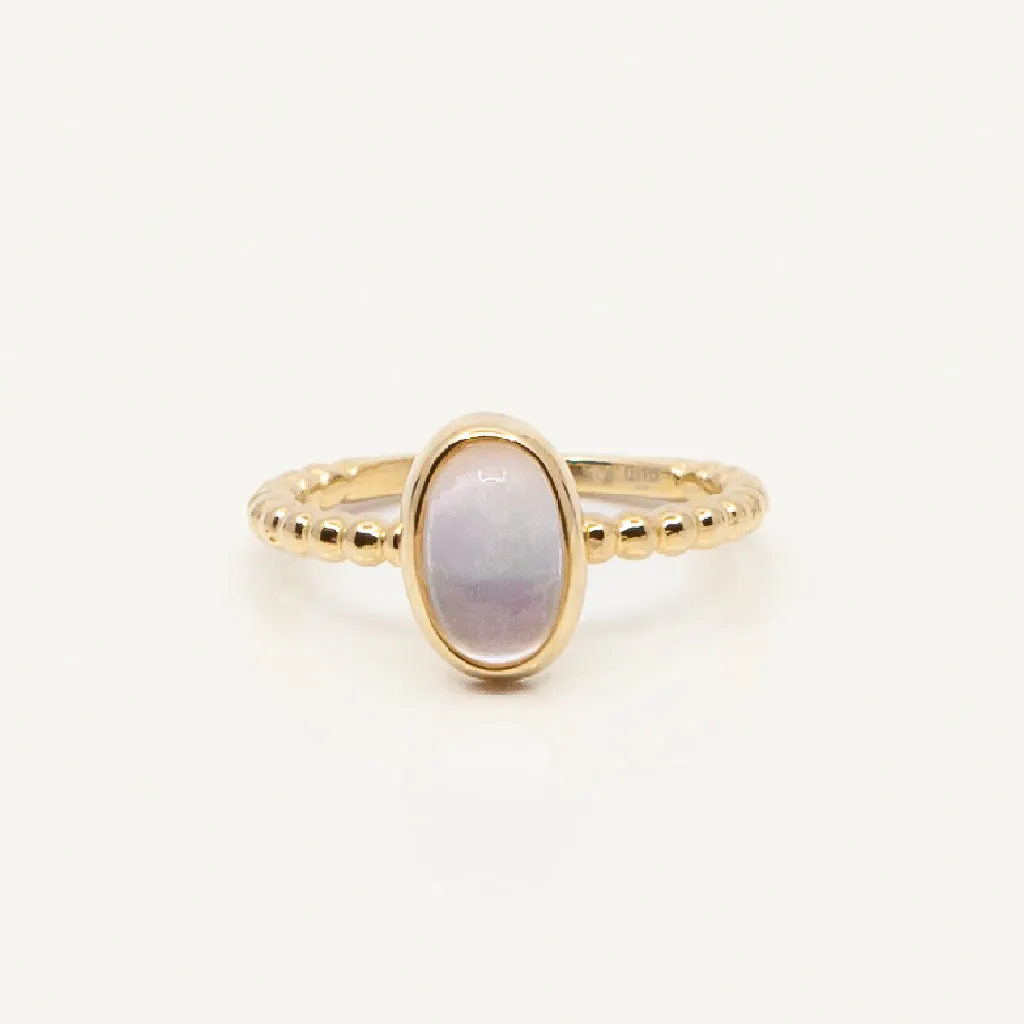 Aurora Gold MOP Oval Stack Ring