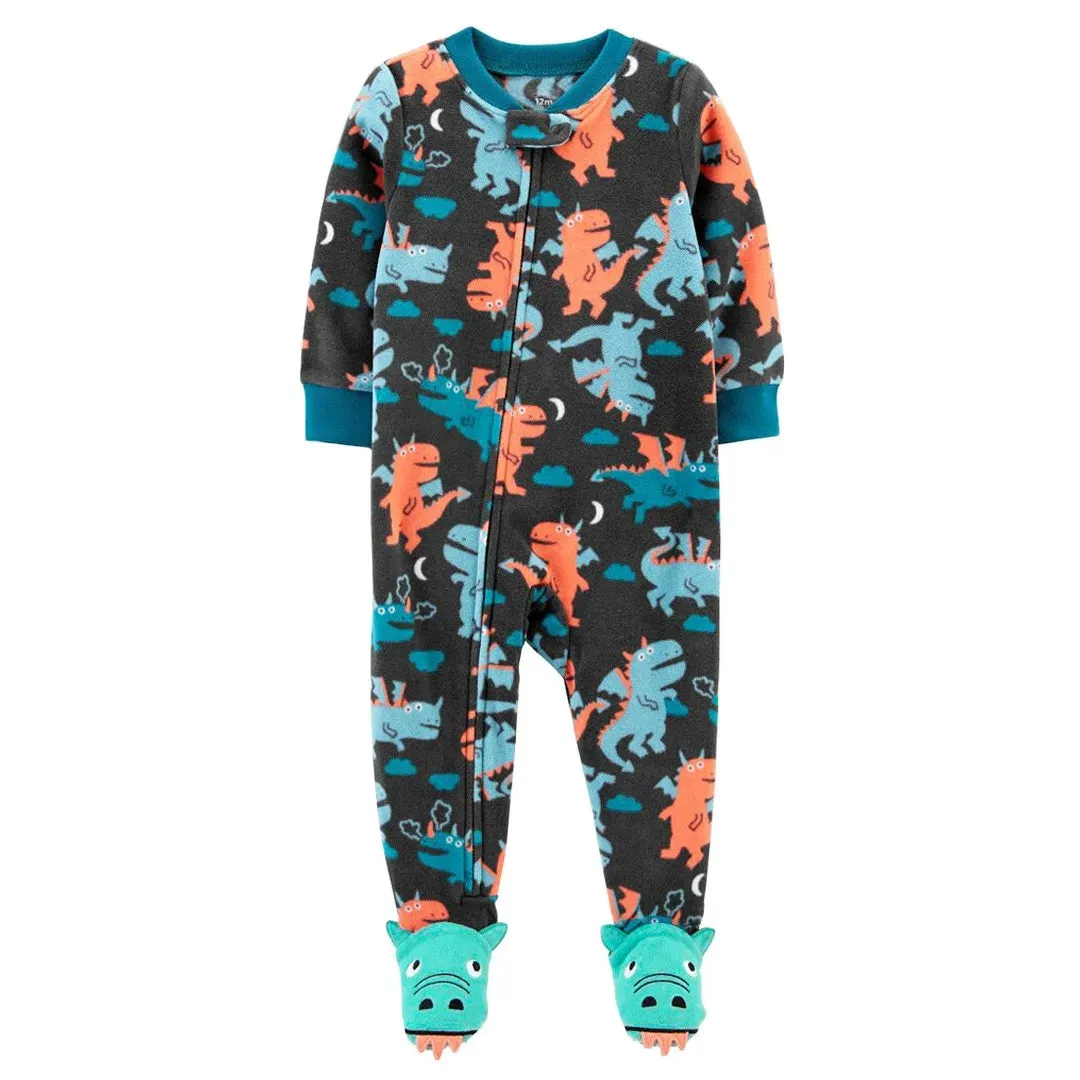 Baby Boy Newborn Cartoon Dinosaur Rompers