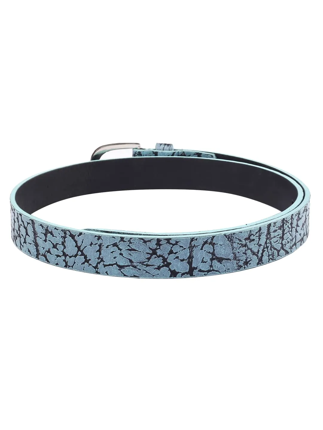 Bacca Bucci Azure Serpentine 22mm Textured Fashion Belt for Women, Genuine Leather