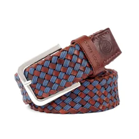 Bacca Bucci Italian Woven leather and Cotton Elastic braided belt for men with Alloy buckle