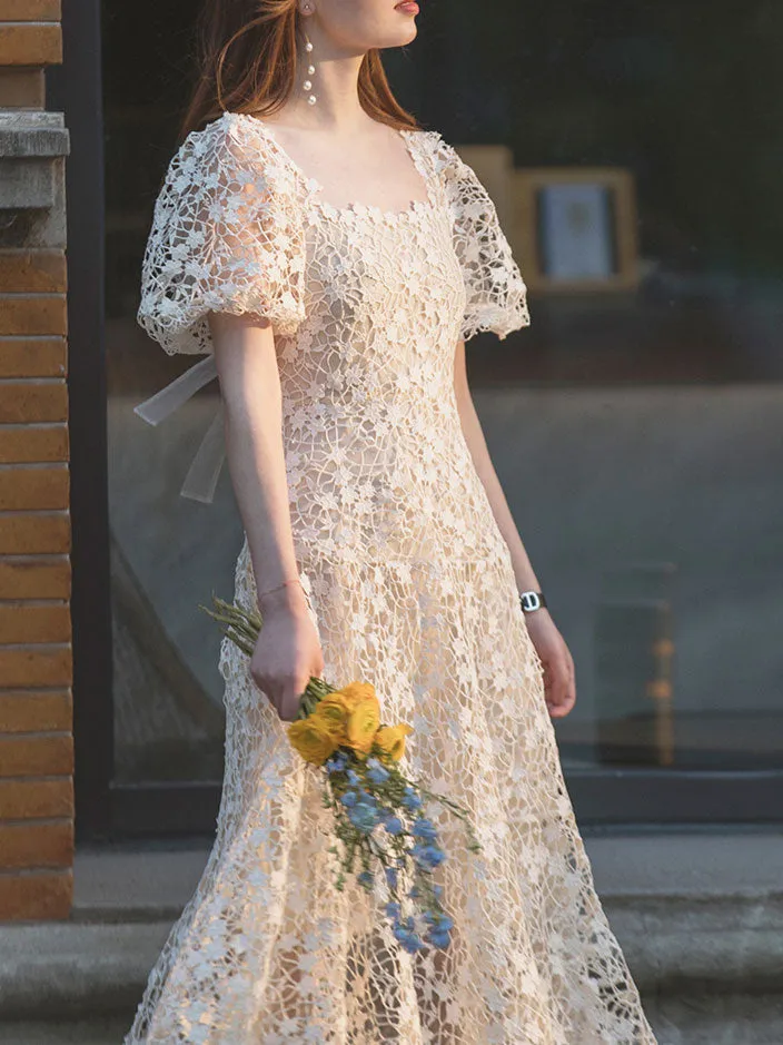 Beige Tulle Lace Short Prom Dress, Beige Homecoming Dress