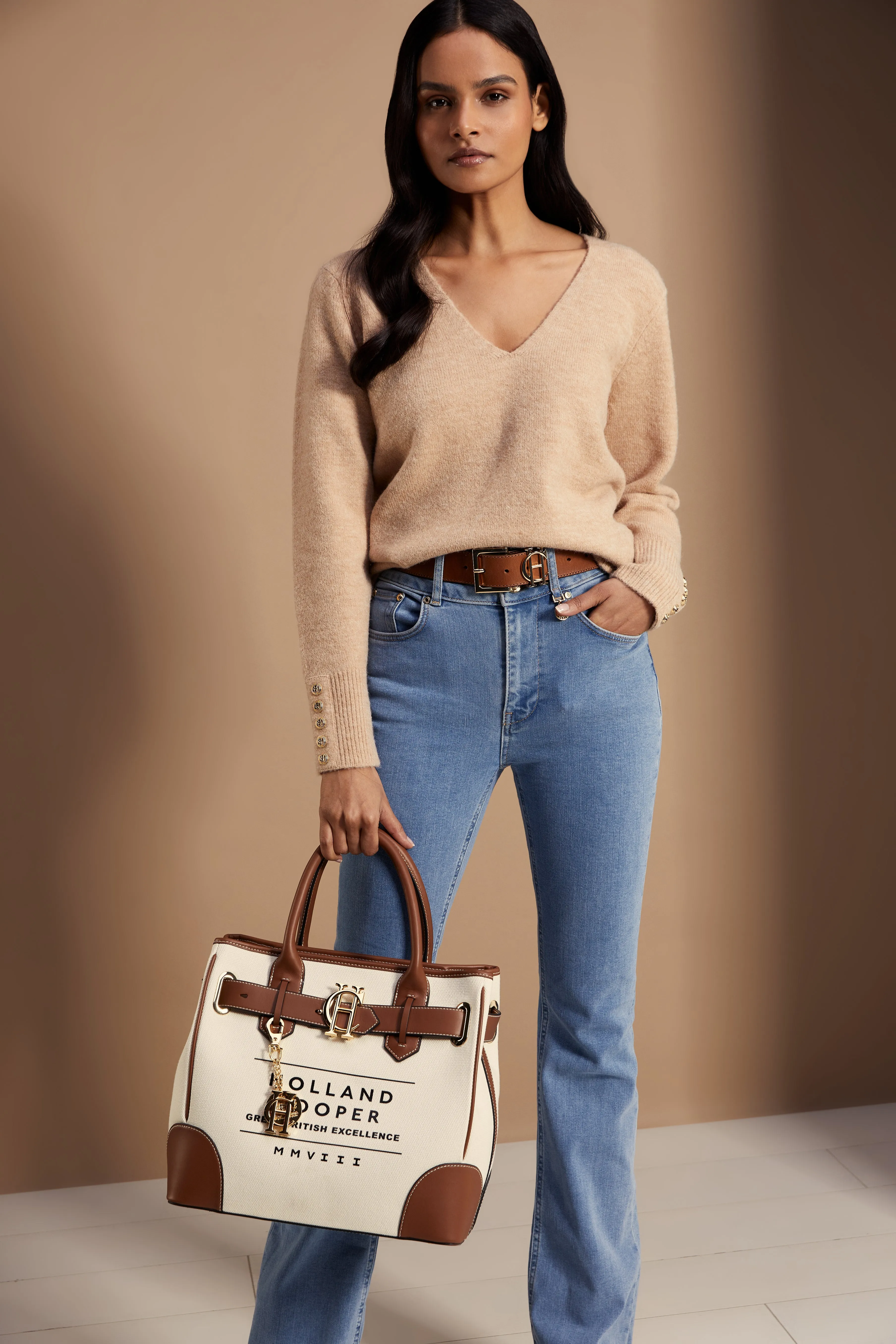 Berkeley V-Neck Knit (Camel)