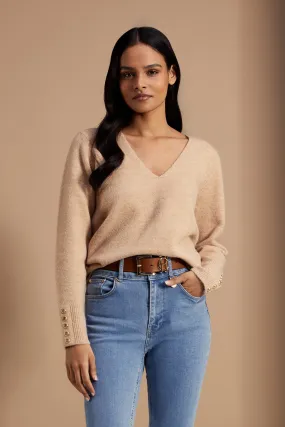 Berkeley V-Neck Knit (Camel)