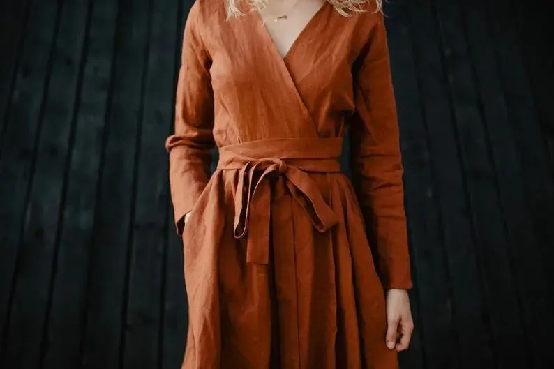 Berlin Redwood linen dress