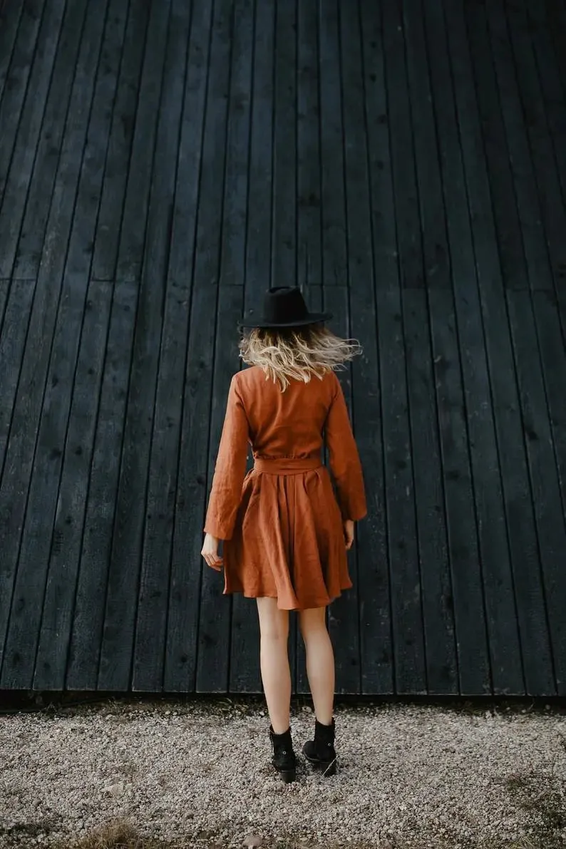 Berlin Redwood linen dress