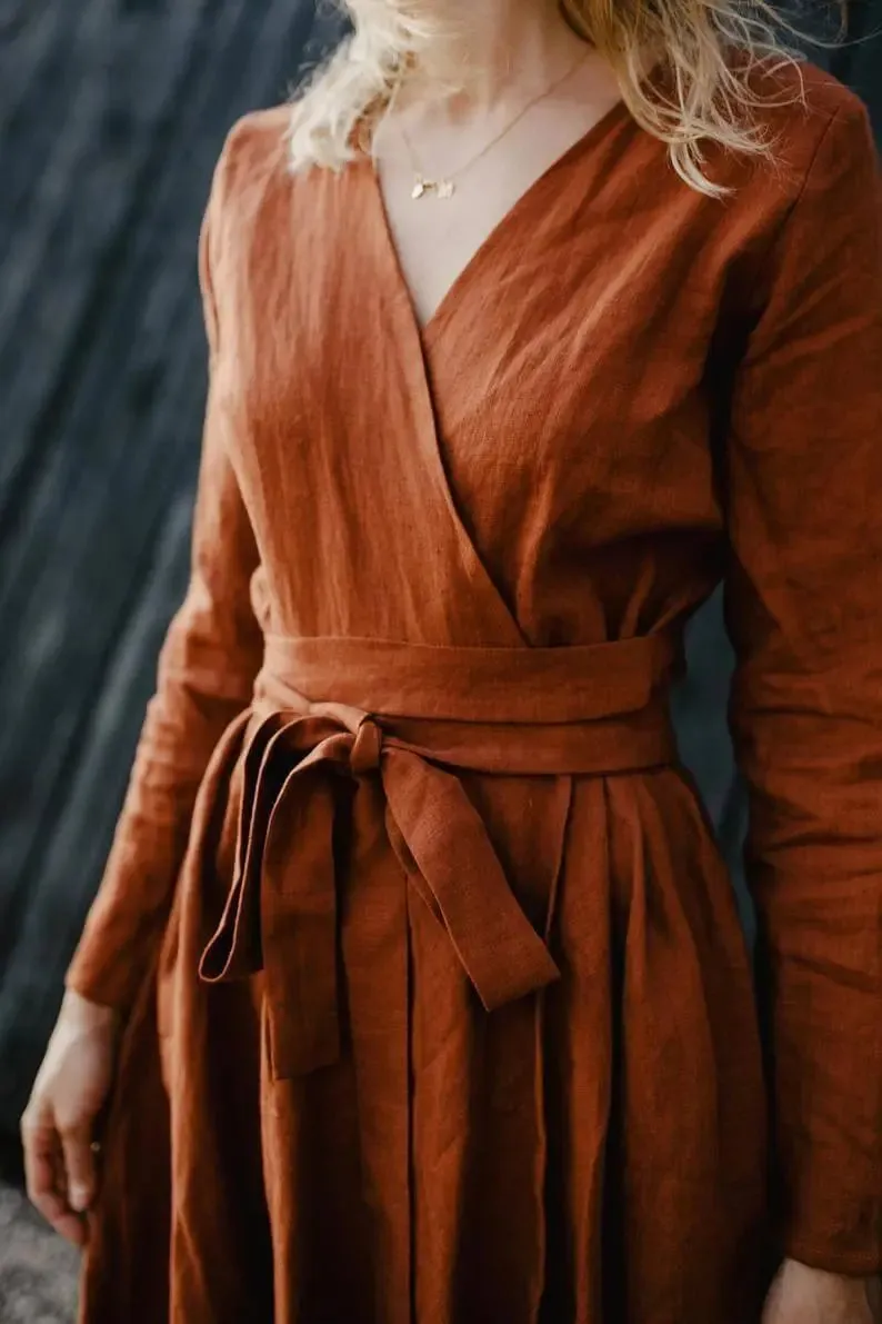 Berlin Redwood linen dress