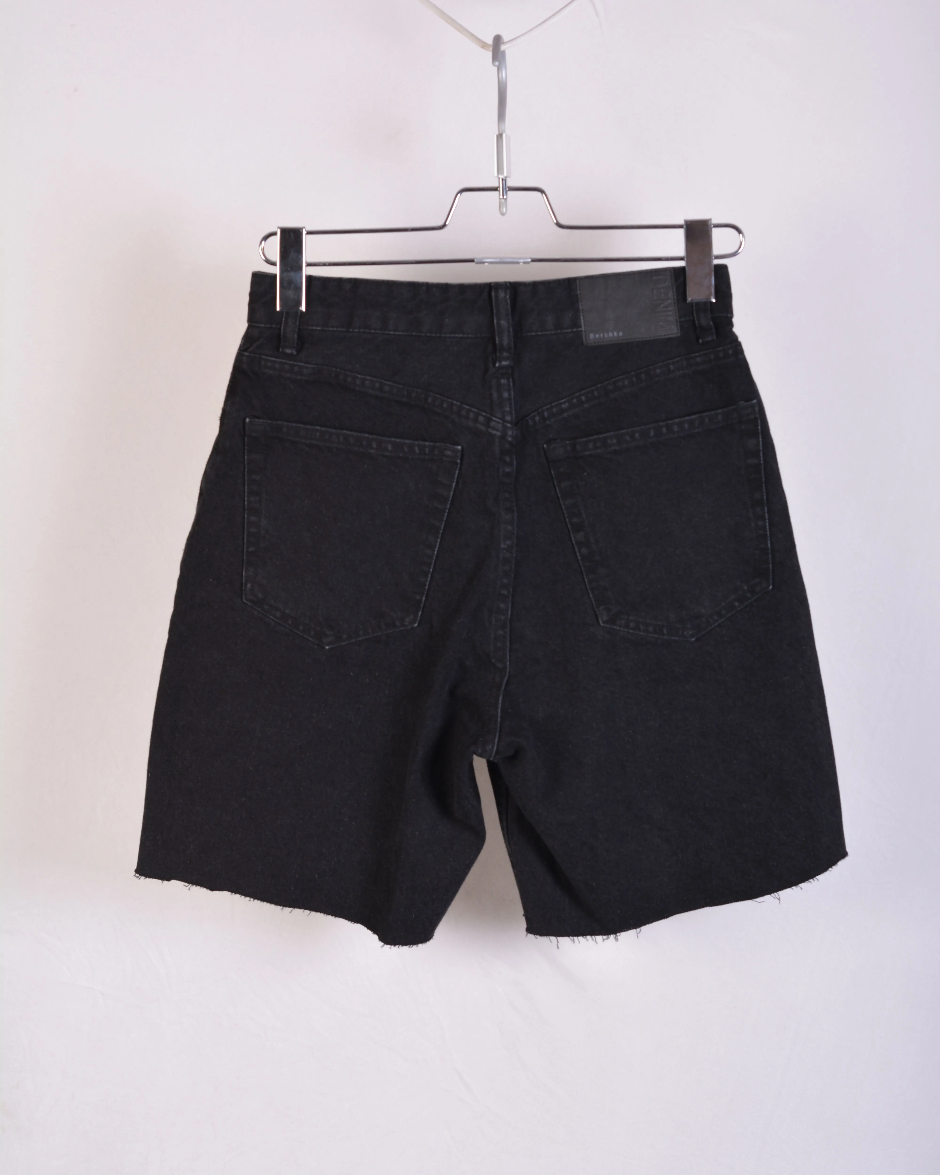 Bershka Denim Bermuda shorts Black Wash