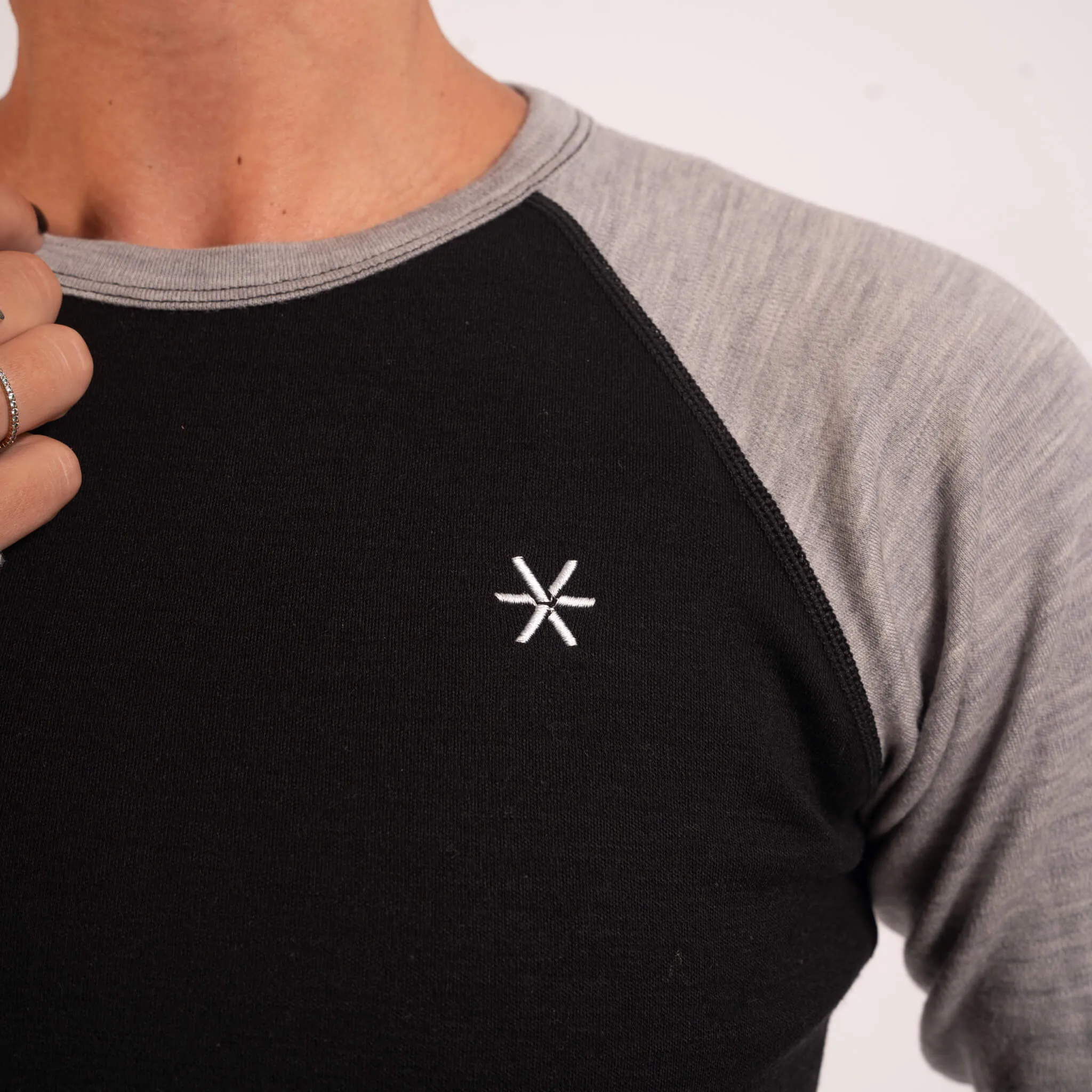 Black 100% Merino Wool Long Sleeve