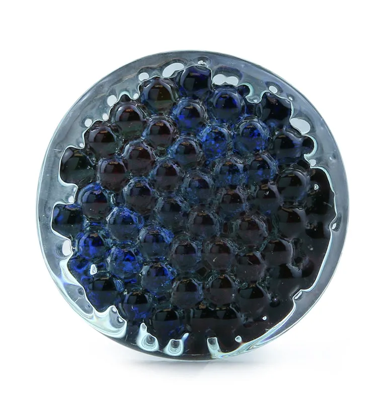 Blurple Hammered Glass Double Flare Plugs