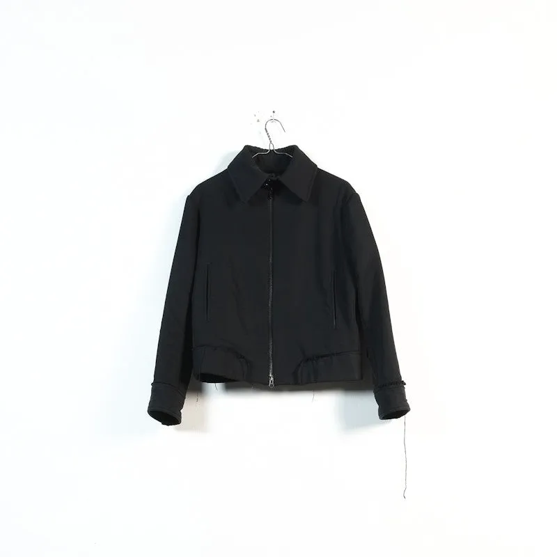 bonded wool zip jacket