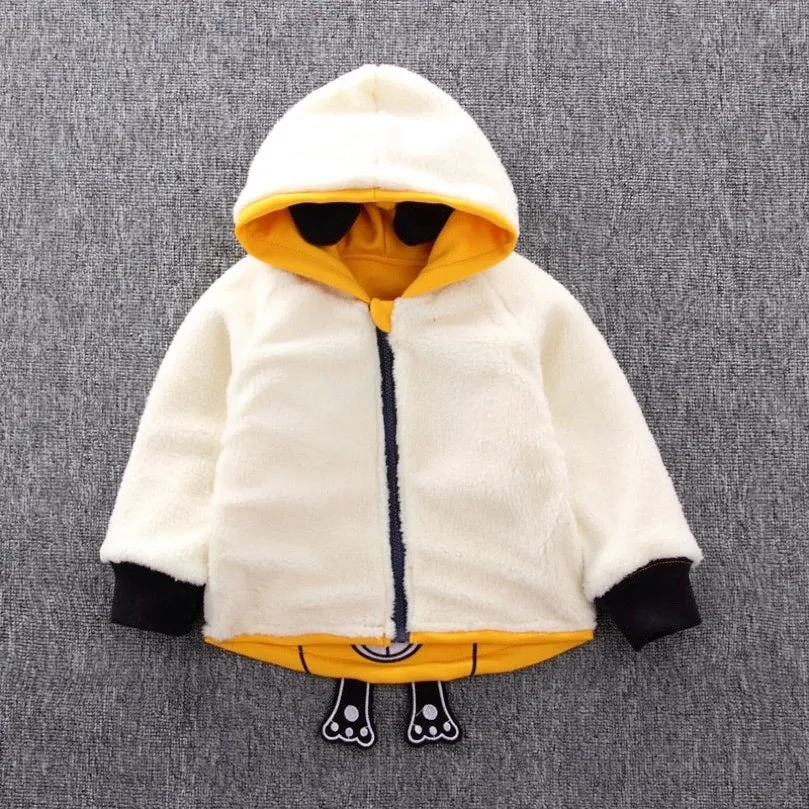 Boys And Girls Thick Warm Hooded Jacket