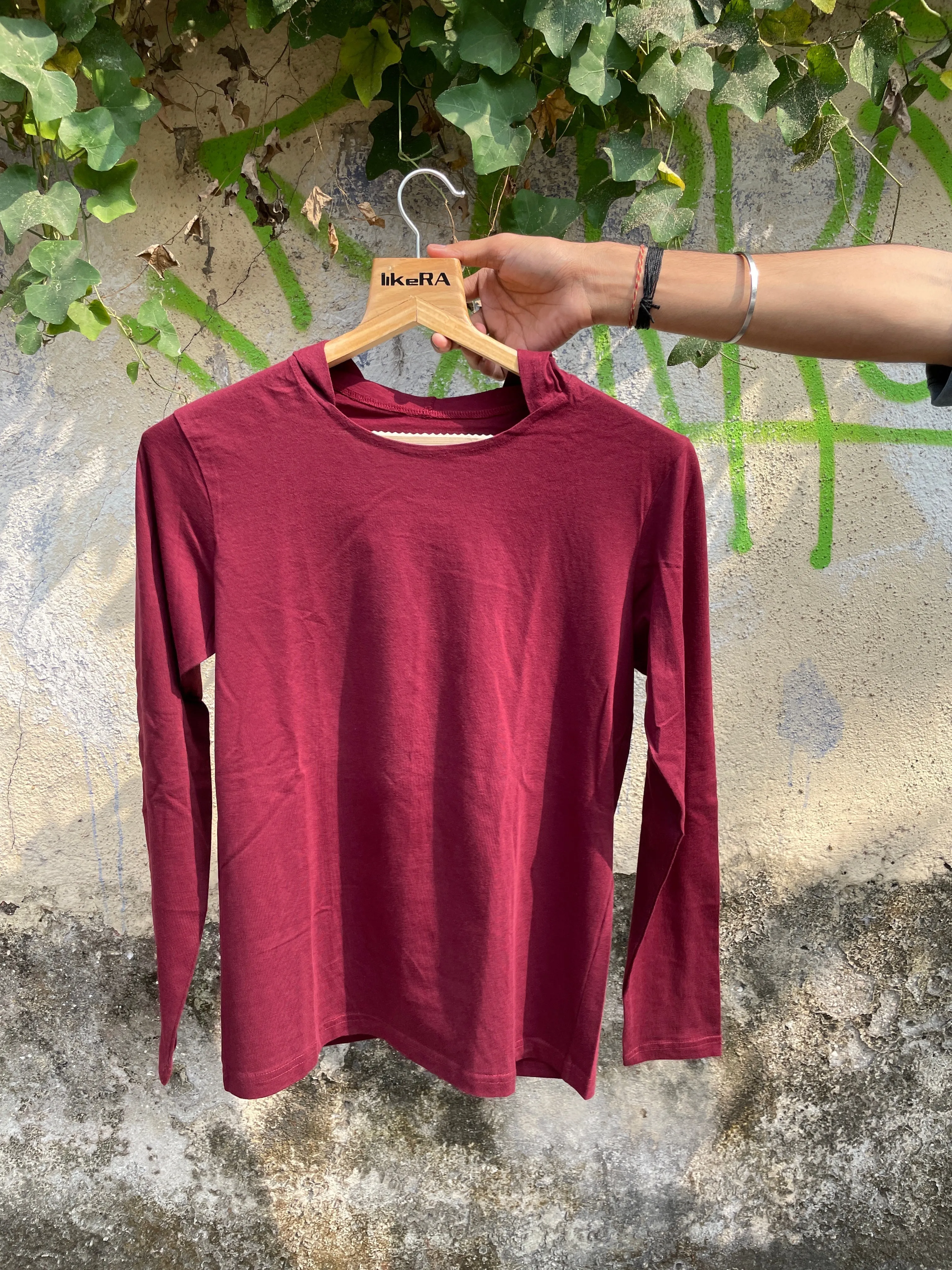 Burgundy Hooded Tee