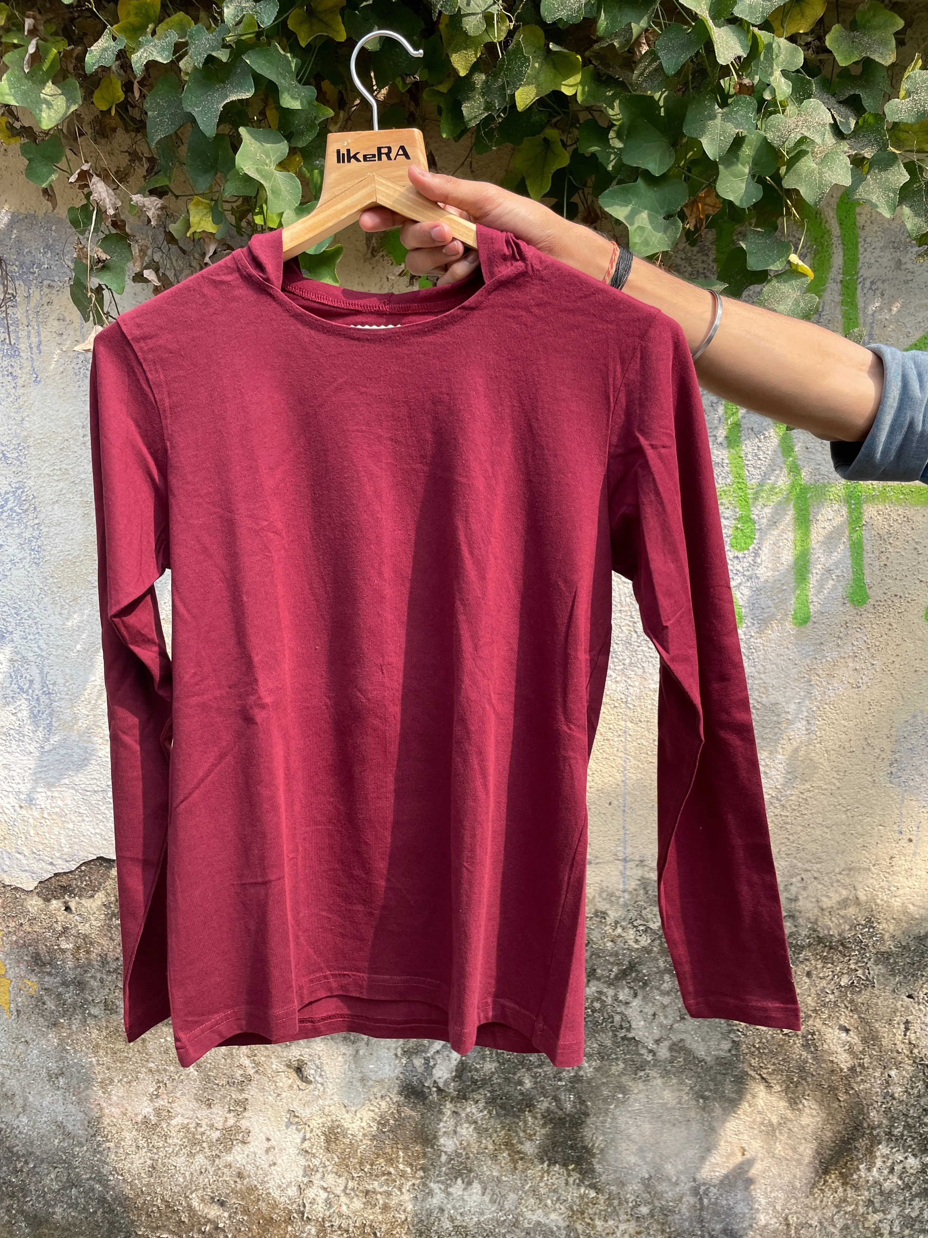 Burgundy Hooded Tee