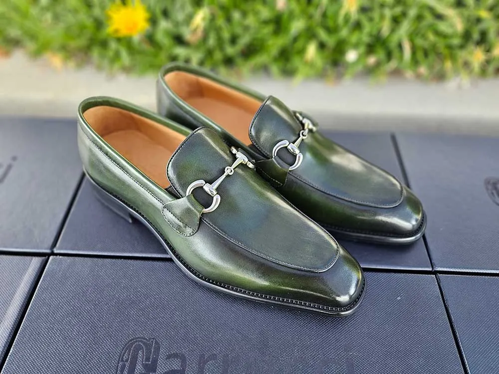 Burnished Calfskin Horsebit Loafer