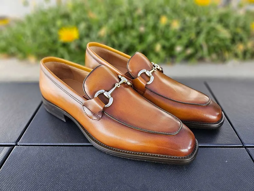 Burnished Calfskin Horsebit Loafer