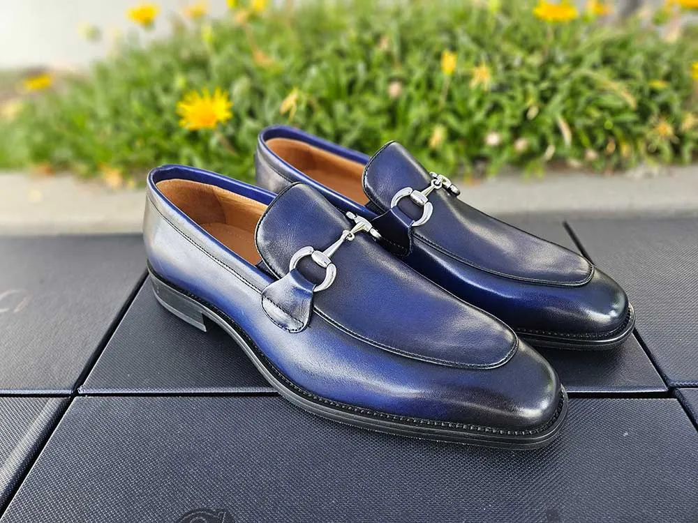 Burnished Calfskin Horsebit Loafer