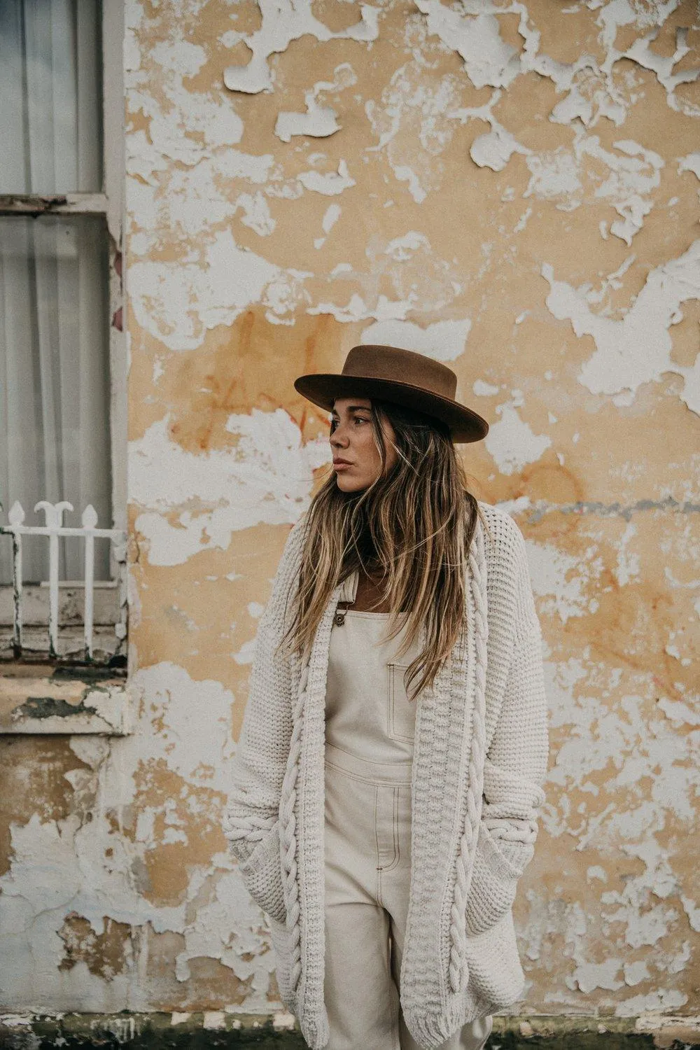 Cable Knit Cardigan Mimi in Cream