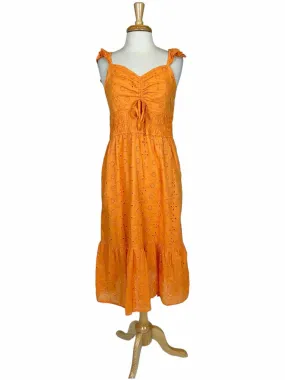 CATO EST. 1946 Orange Eyelet Women Size L Dress