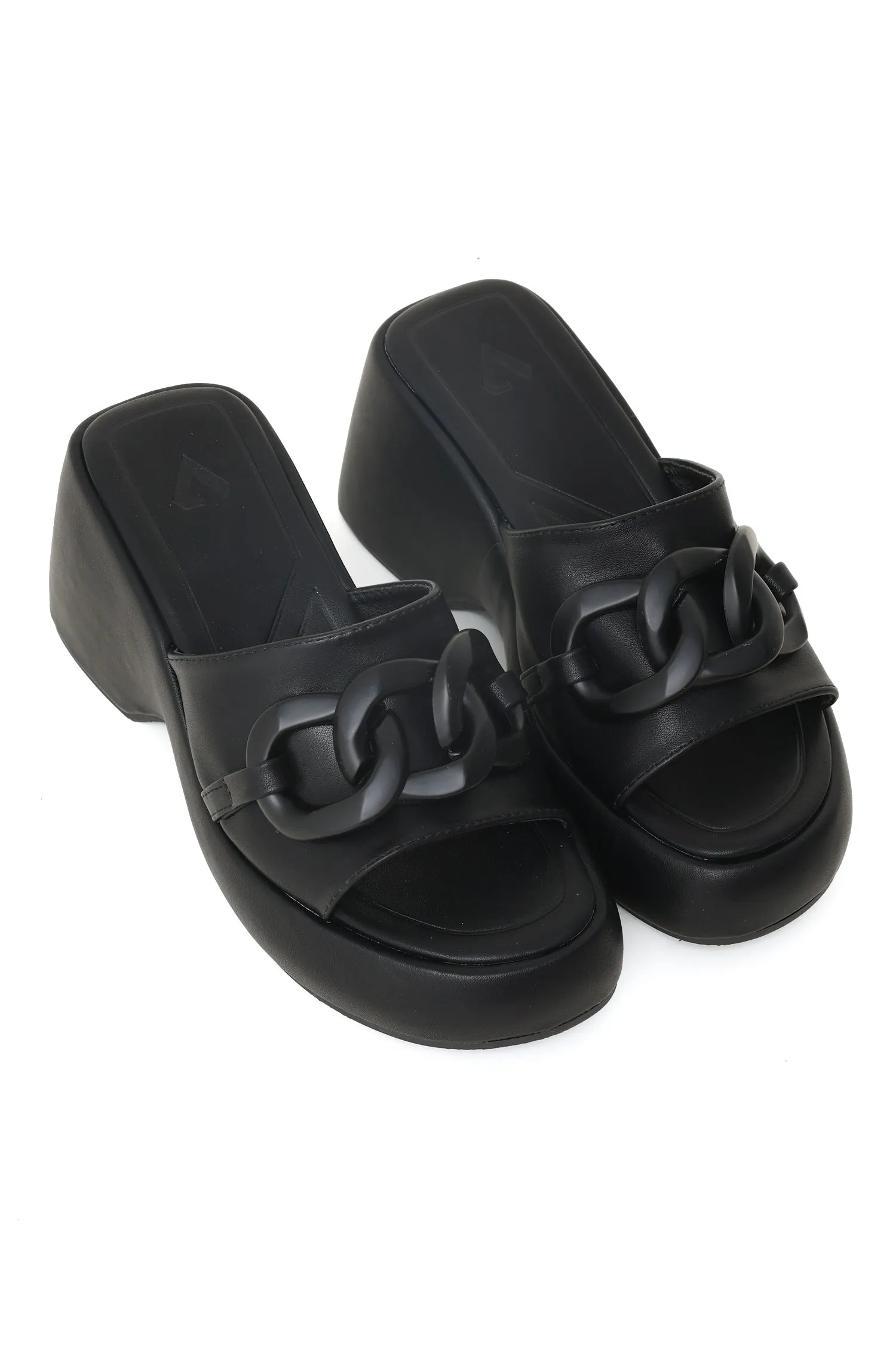 CHAIN CREST PLATFORMS-BLACK