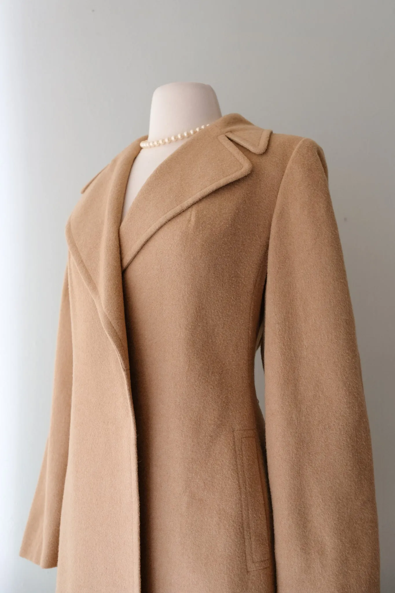 Classic 1970’s Camel Hair Long Line Coat / Sz M