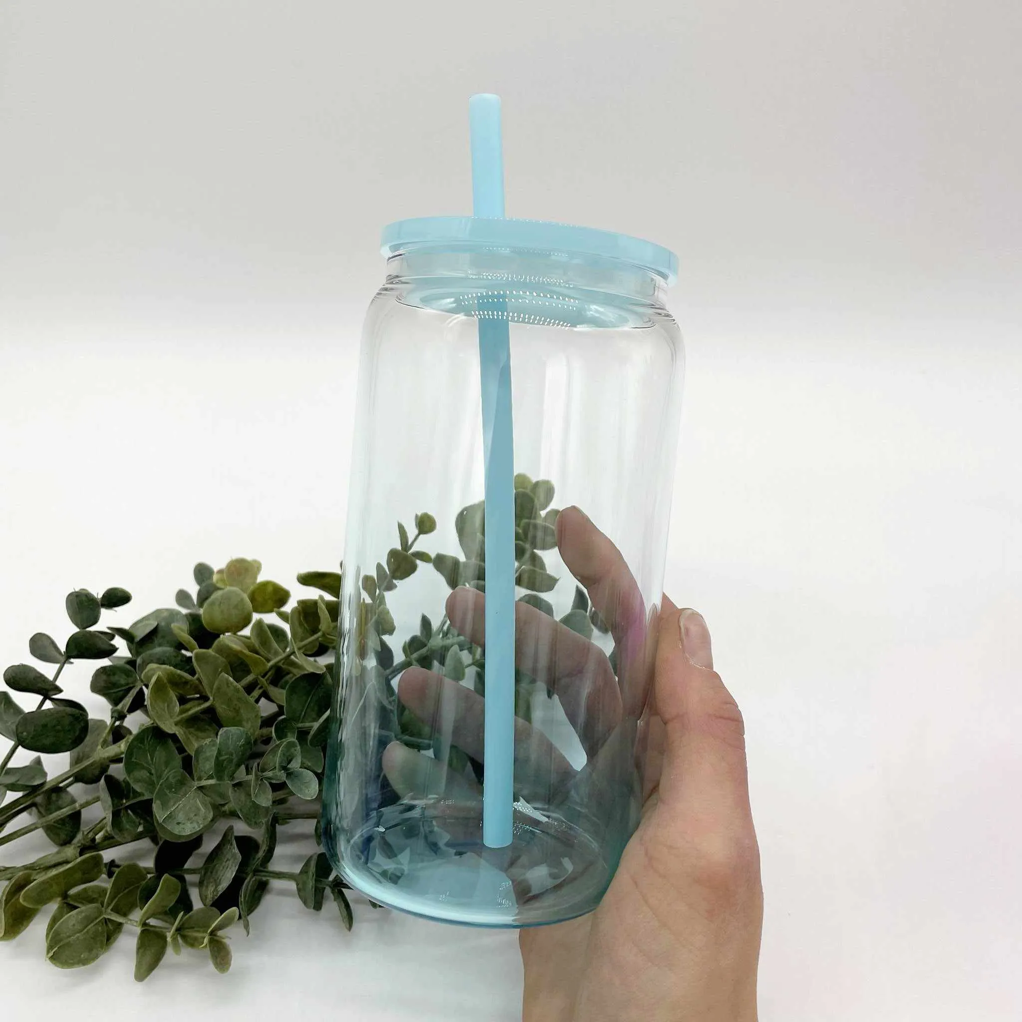 Clear Ombre 16oz Glass Can for Sublimation