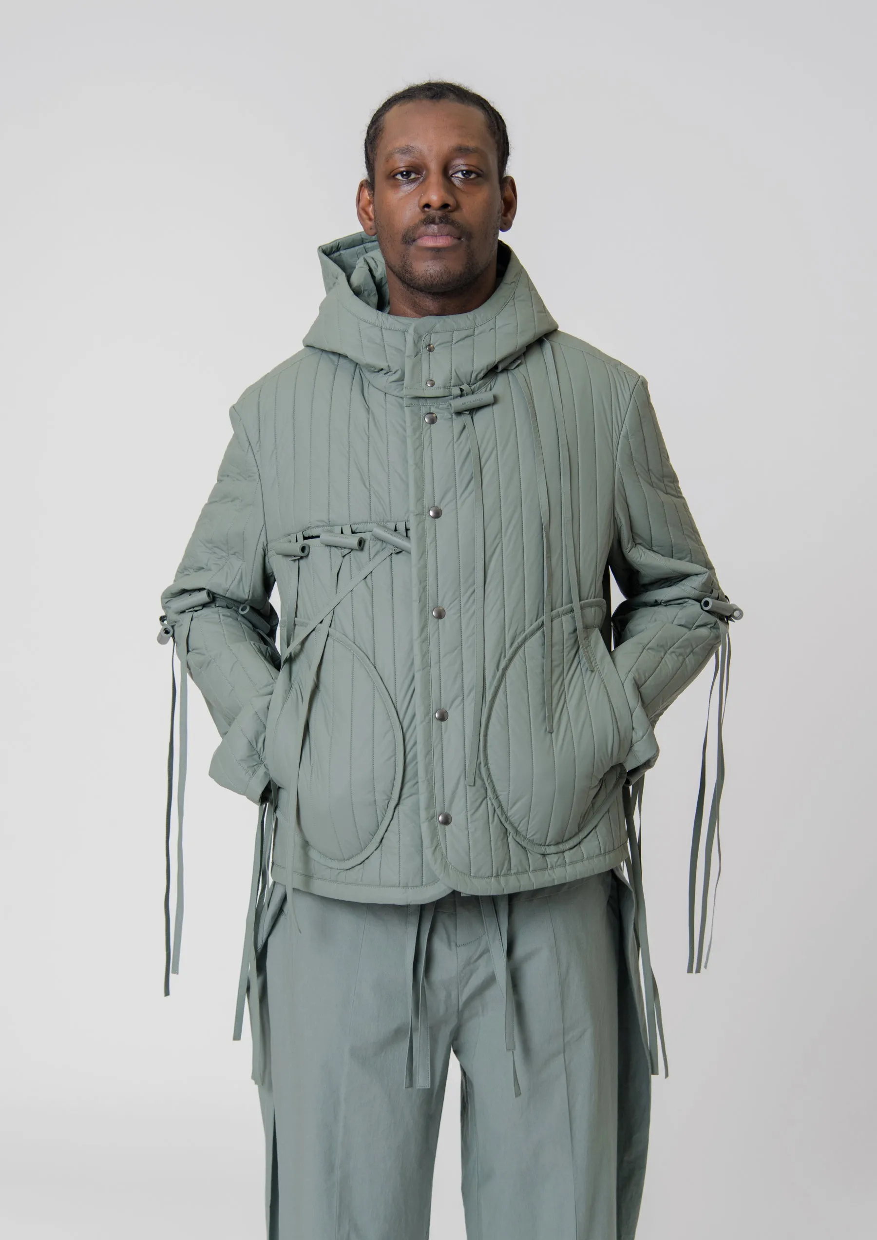 Coated Deconstructed Jacket Green JKT17