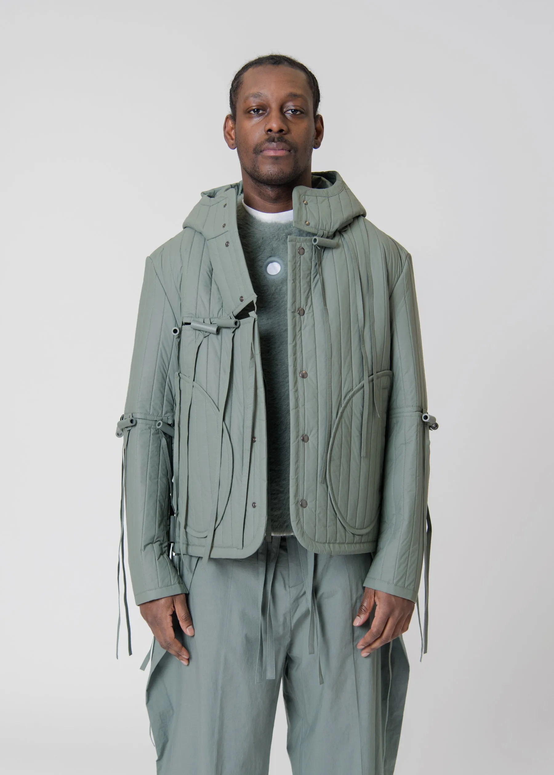 Coated Deconstructed Jacket Green JKT17