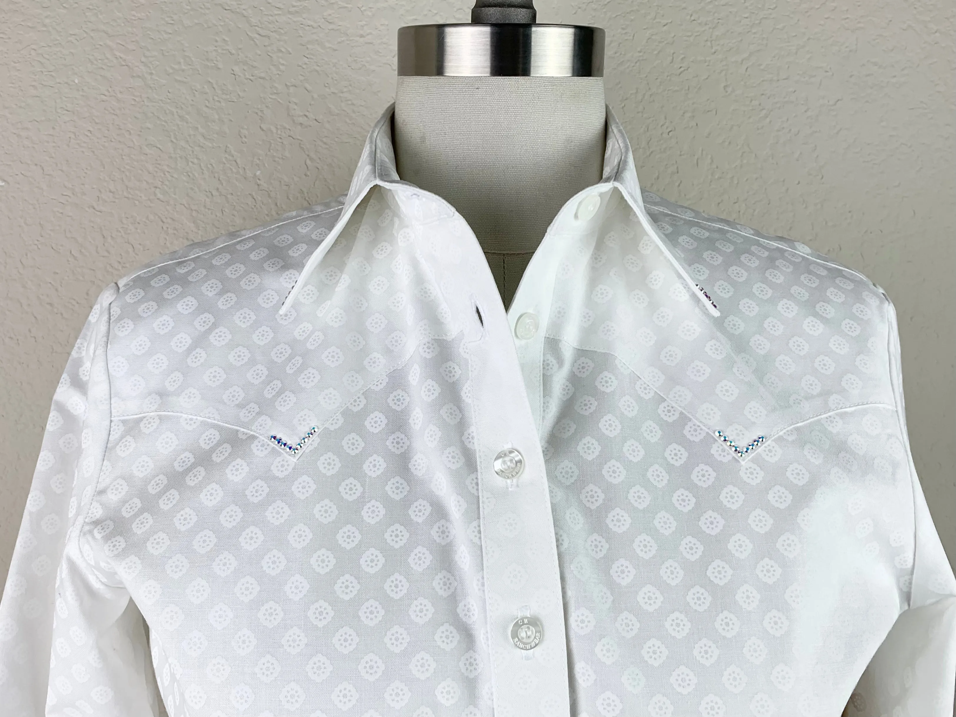 CR Western Pro Crisp White on White Dots - FINAL SALE