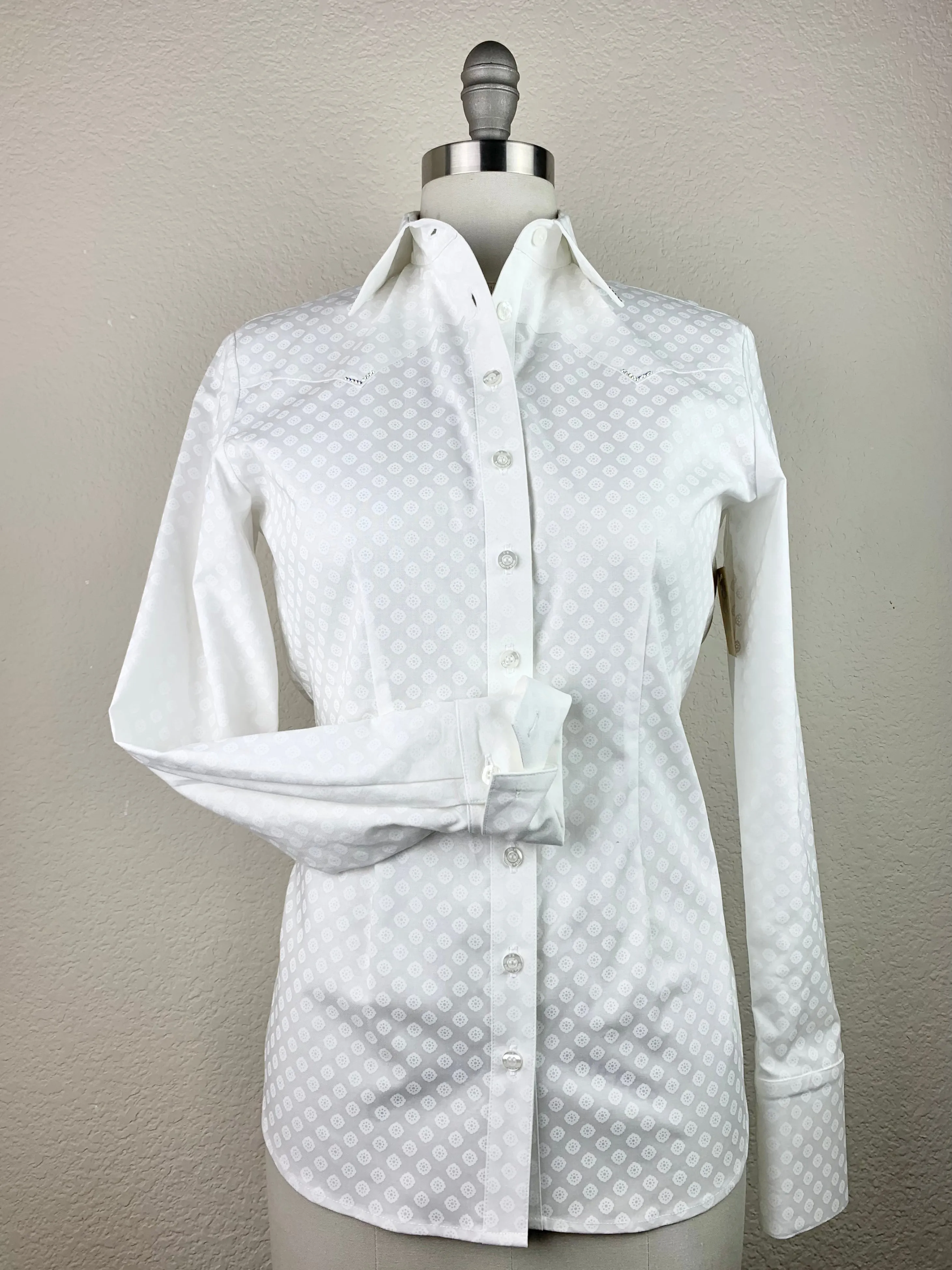 CR Western Pro Crisp White on White Dots - FINAL SALE