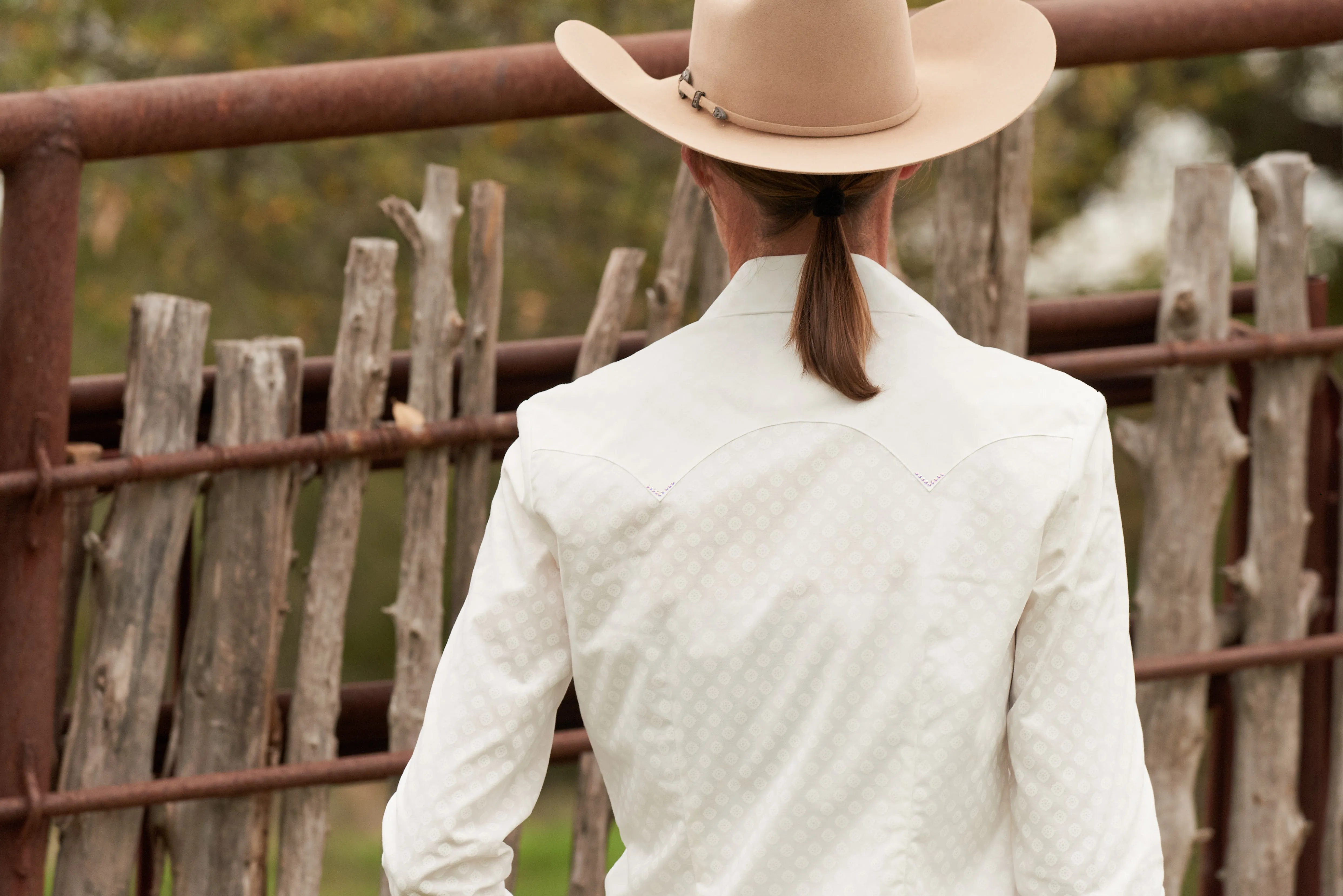 CR Western Pro Crisp White on White Dots - FINAL SALE