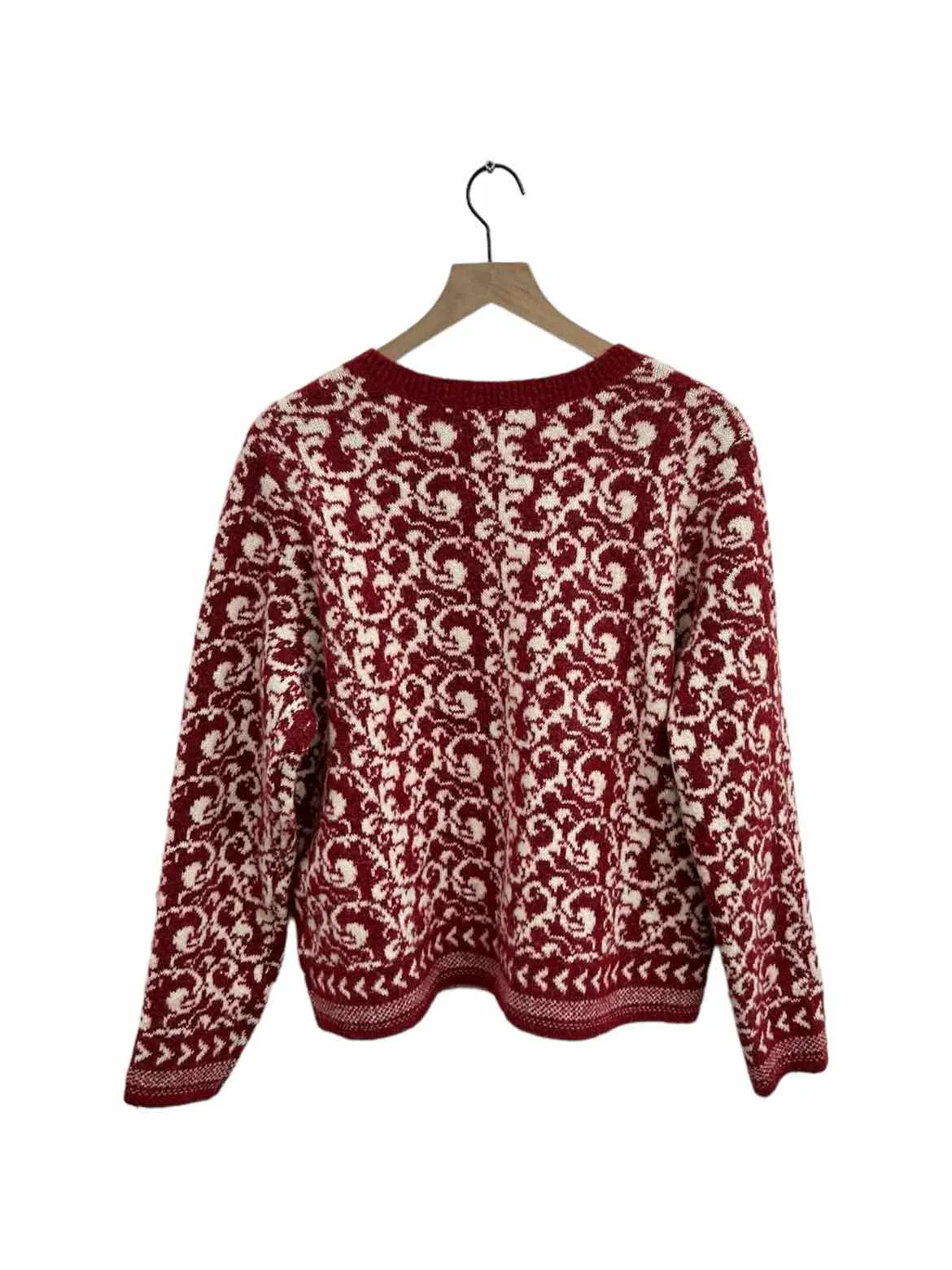 CROFT & BARROW RED/WHT Women Size L Sweater