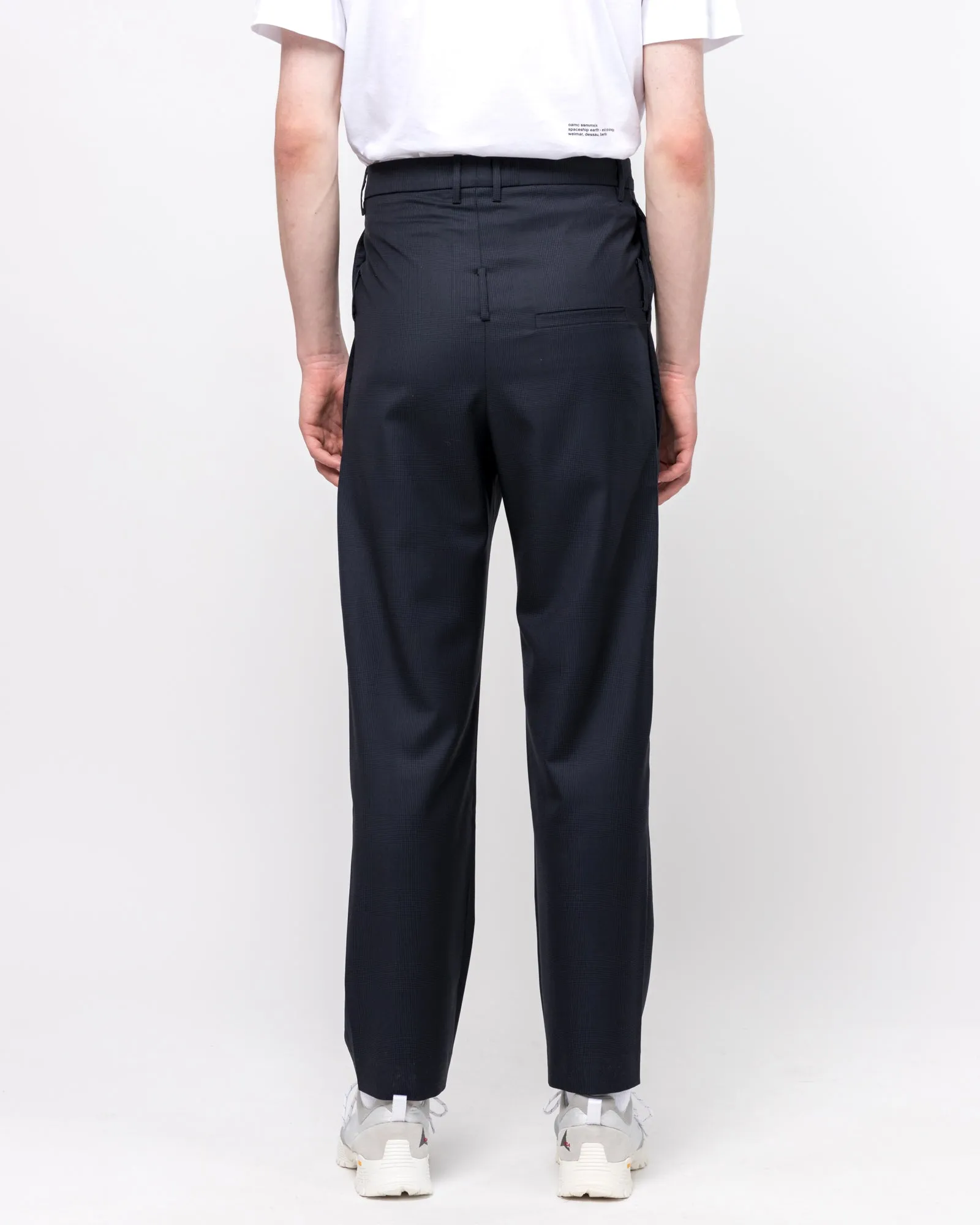 Double Pocket Tailored Trouser in Navy Check